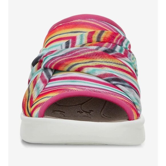 BZees Women's Smile II Slide Sandals Wave Stripe Fabric 8M - Picture 5 of 7